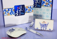 青花瓷筆+青花瓷名片盒+青花瓷無線鼠標(biāo)