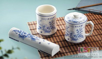 國(guó)色天香臺(tái)面杯紙鎮(zhèn)筆筒三件套